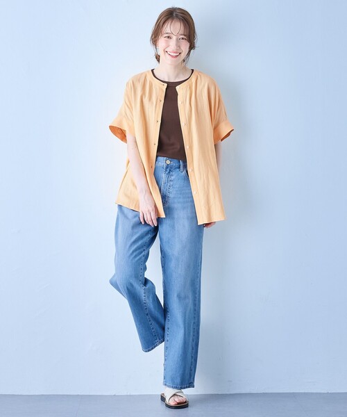 ANY（エニィ）の「フレンチリネンシャツブラウス（シャツ/ブラウス・レディース・ベージュ系/オレンジ系/ダークブラウン系/ブルー系・F）」の10枚目の写真