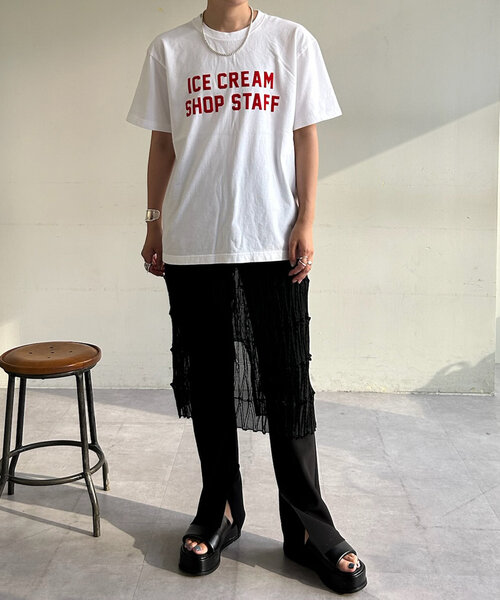 SHENERY（シーナリー）の「ICE CREAM Tee（Tシャツ/カットソー・レディース・ネイビー/ホワイト・FREE）」の5枚目の写真