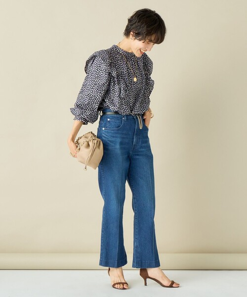 NOLLEY’S（ノーリーズ）の「リバティプリント/リバティギンガムチェック前後2WAYフリルブラウス（シャツ/ブラウス・レディース・ブラック系その他3/ブラック系その他・38）」の21枚目の写真