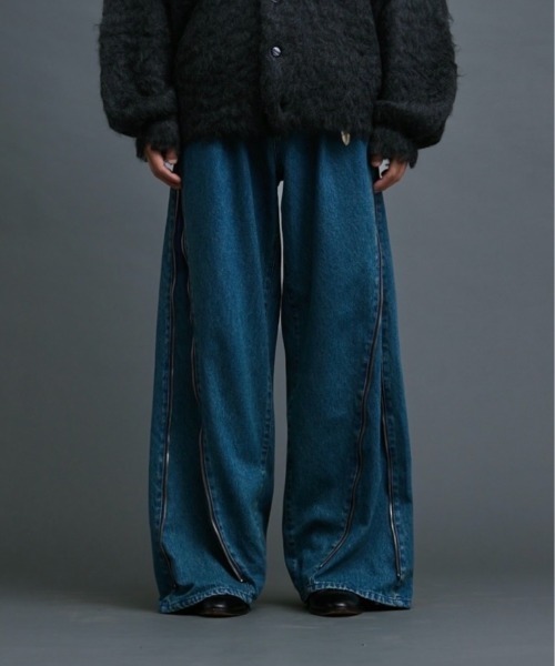 3way side-zip buggy denim pants / 3wayサイドジップバギーデニム