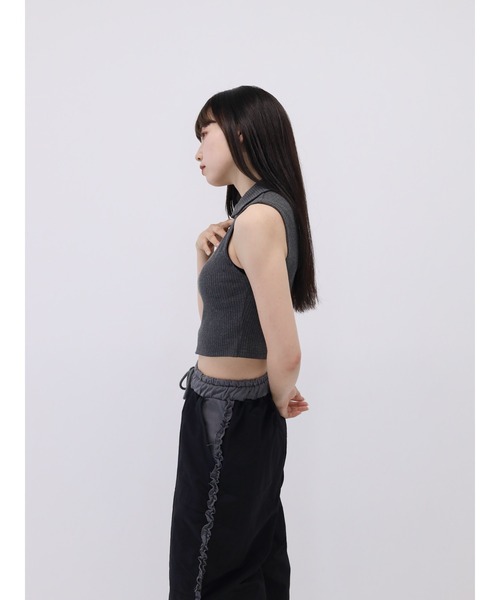 セール】【ZOZO限定】タイト ジップ ベスト ニット ノースリーブ