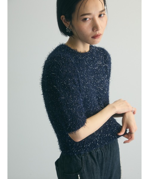 armonia（アルモニーア）の「armonia.ラメシャギーニットプルオーバー（ニット/セーター・レディース・ベージュ/イエロー/ネイビー・FREE）」の2枚目の写真