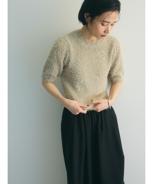 armonia（アルモニーア）の「armonia.ラメシャギーニットプルオーバー（ニット/セーター・レディース・ベージュ/イエロー/ネイビー・FREE）」の6枚目の写真