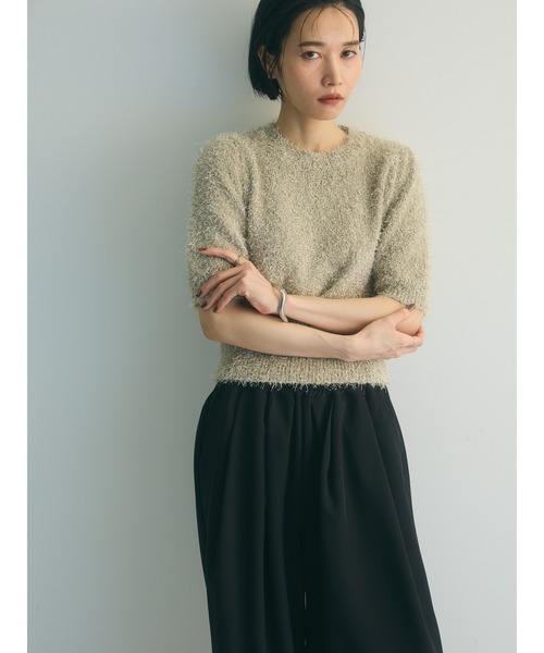 armonia（アルモニーア）の「armonia.ラメシャギーニットプルオーバー（ニット/セーター・レディース・ベージュ/イエロー/ネイビー・FREE）」の7枚目の写真