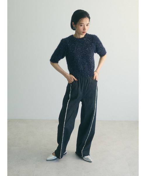 armonia（アルモニーア）の「armonia.ラメシャギーニットプルオーバー（ニット/セーター・レディース・ベージュ/イエロー/ネイビー・FREE）」の12枚目の写真