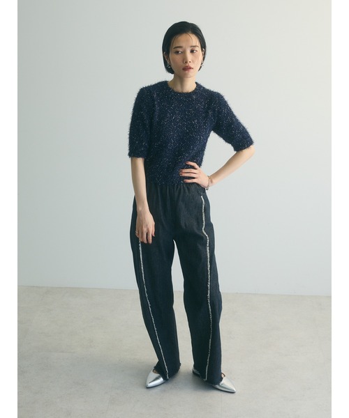 armonia（アルモニーア）の「armonia.ラメシャギーニットプルオーバー（ニット/セーター・レディース・ベージュ/イエロー/ネイビー・FREE）」の13枚目の写真