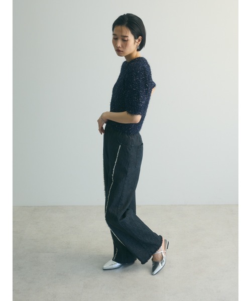 armonia（アルモニーア）の「armonia.ラメシャギーニットプルオーバー（ニット/セーター・レディース・ベージュ/イエロー/ネイビー・FREE）」の14枚目の写真