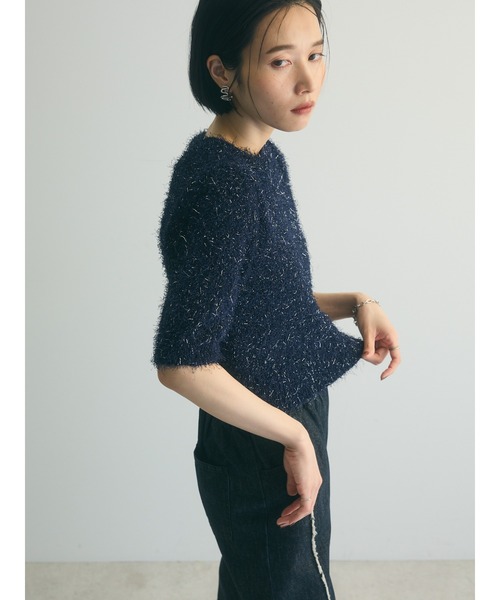 armonia（アルモニーア）の「armonia.ラメシャギーニットプルオーバー（ニット/セーター・レディース・ベージュ/イエロー/ネイビー・FREE）」の17枚目の写真