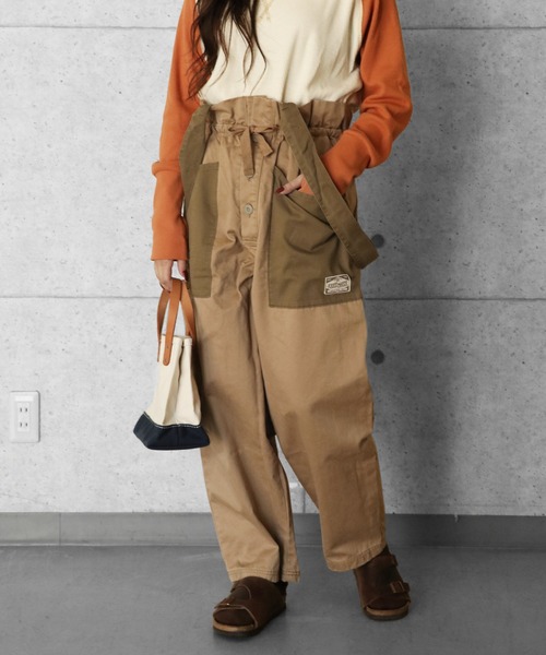 KRIFF MAYER Lady's Collection（クリフメイヤーレディースコレクション）の「ミリタリーサスペンダーパンツ（その他パンツ・レディース・ベージュ/ナチュラル/ブルー/ブラック/オリーブ・MEDIUM/LARGE）」の3枚目の写真