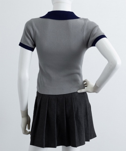 Miniministore(ミニミニストア)の「サマーニット夏Vネック半袖ニットトップス(ニット/セーター・レディース・ブラック/ホワイト/レンガ/グレー・FREE)」の17枚目の写真