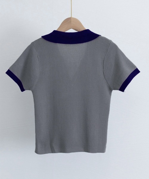 Miniministore(ミニミニストア)の「サマーニット夏Vネック半袖ニットトップス(ニット/セーター・レディース・ブラック/ホワイト/レンガ/グレー・FREE)」の19枚目の写真