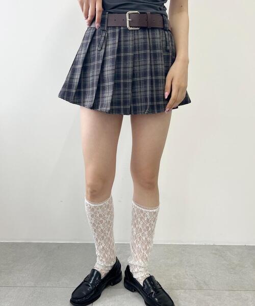 PHILLY（フィリー）の「【PHILLY】ベルトセットチェックミニスカパン（スカート・レディース・ブラウン/グレー・FREE）」の17枚目の写真