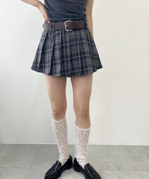 PHILLY（フィリー）の「【PHILLY】ベルトセットチェックミニスカパン（スカート・レディース・ブラウン/グレー・FREE）」の18枚目の写真
