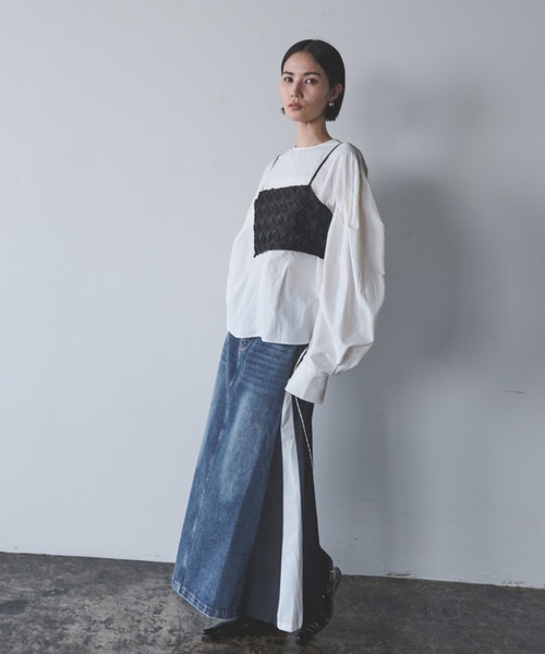 AIC.（エーアイシー）の「デニムリメイクロングスカート（デニムスカート・レディース・ブラック/ブルー/ネイビー系・FREE）」の4枚目の写真