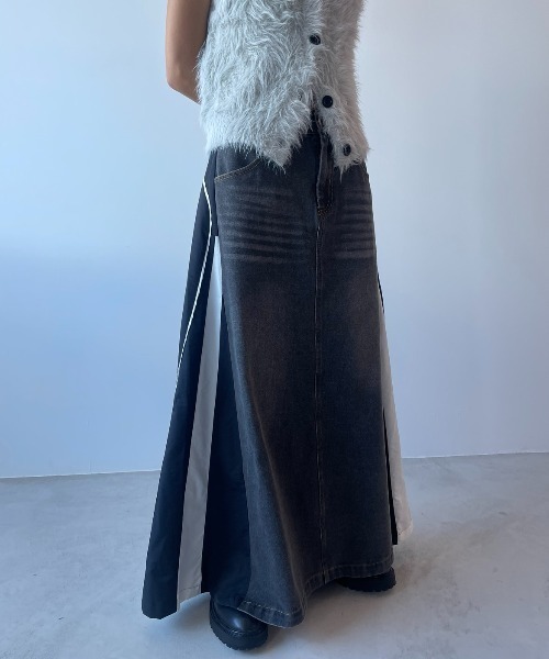 AIC.（エーアイシー）の「デニムリメイクロングスカート（デニムスカート・レディース・ブラック/ブルー/ネイビー系・FREE）」の16枚目の写真
