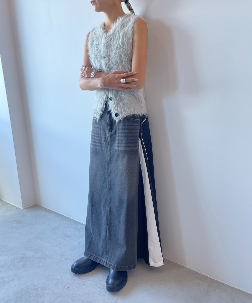 AIC.（エーアイシー）の「デニムリメイクロングスカート（デニムスカート・レディース・ブラック/ブルー/ネイビー系・FREE）」の19枚目の写真