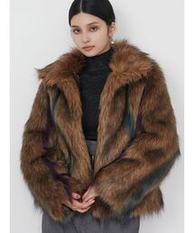 MURUA | フェイクファーラインジャガードコート(その他アウター)