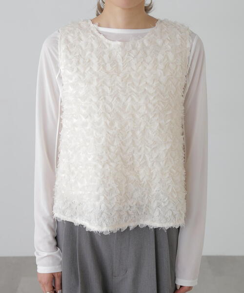 シャギーフリルノースリーブブラウス（シャツ/ブラウス）｜FREE'S MART（フリーズマート）