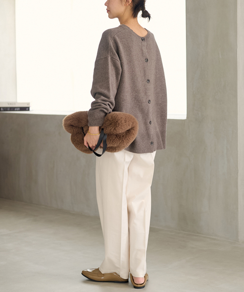 JOURNAL STANDARD relume（ジャーナルスタンダード　レリューム）の「《追加》RELUMEファーバッグ（ハンドバッグ・レディース・ネイビー/ベージュ/チャコールグレー・FREE）」の6枚目の写真