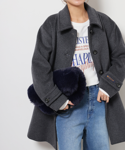 JOURNAL STANDARD relume（ジャーナルスタンダード　レリューム）の「《追加》RELUMEファーバッグ（ハンドバッグ・レディース・ネイビー/ベージュ/チャコールグレー・FREE）」の11枚目の写真