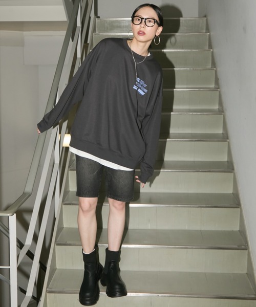 Auntie Rosa Holiday(アンティローザホリデー)の「バックプリントスウェット(スウェット・レディース・ナチュラル/チャコールグレー・FREE)」の12枚目の写真