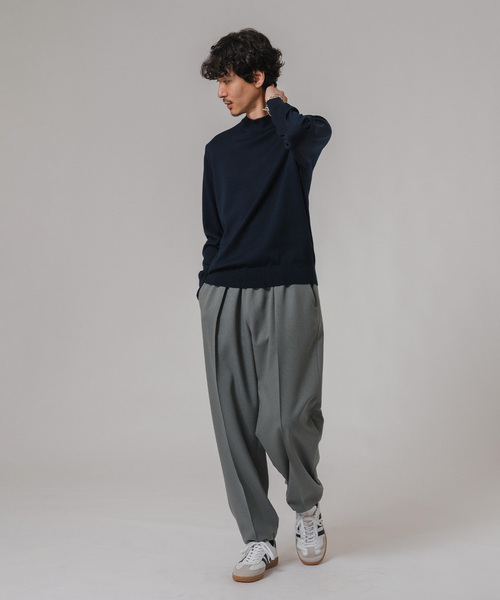 EDIFICE（エディフィス）の「ウール/シルク/カシミヤ MIX クリスタル モックネックニット（ニット/セーター・メンズ・パープル/ネイビー/グリーン/アイボリー/マスタード・SMALL/MEDIUM/LARGE/X-LARGE）」の6枚目の写真