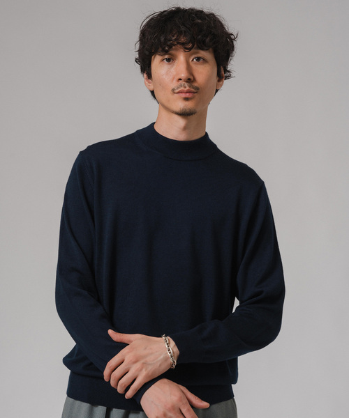 【極美品】エディフィスEDIFICE・ニットジャケット・ストレッチ・ネイビー・S 極美品】エディフィスEDIFICE・ニットジャケット・ストレッチ