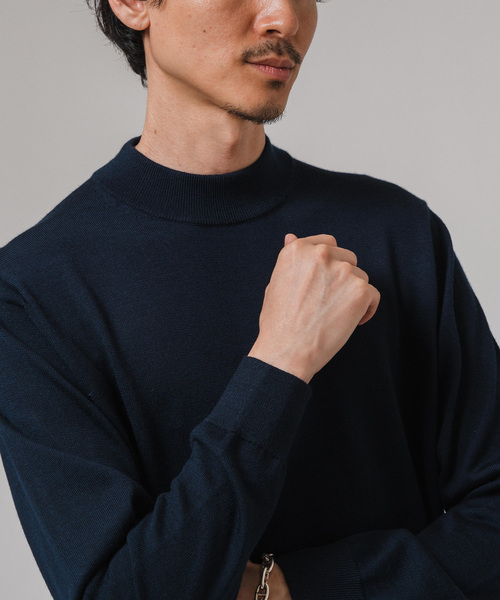 カズさん】エディフィス モックネックニット カシミヤシルク混 EDIFICE