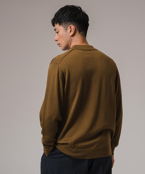 ウール/シルク/カシミヤ MIX クリスタル モックネックニット（ニット