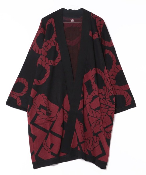 カヤ】火消しの紋装いメンズニット羽織（カーディガン/ボレロ）｜カヤ