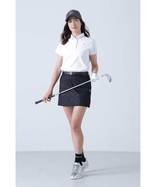 St ANDREWS(セントアンドリュース)の「【St ANDREWS】格子ジャガード フレンチスリーブ ポロシャツ (WOMENS)(ポロシャツ・レディース・ブラック/ホワイト/ピンク・M/S/L)」の11枚目の写真