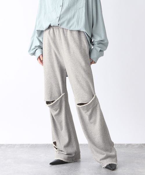 JEANASIS（ジーナシス）の「ダメージスリットウラケパンツ/152242（スウェットパンツ・レディース・ブラック系その他/グレー/ネイビー系・FREE）」の7枚目の写真