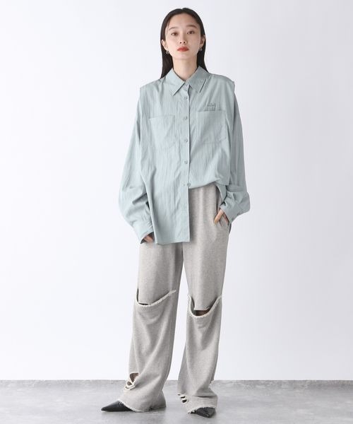 JEANASIS（ジーナシス）の「ダメージスリットウラケパンツ/152242（スウェットパンツ・レディース・ブラック系その他/グレー/ネイビー系・FREE）」の6枚目の写真