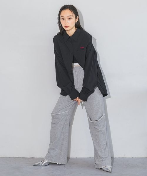 JEANASIS（ジーナシス）の「ダメージスリットウラケパンツ/152242（スウェットパンツ・レディース・ブラック系その他/グレー/ネイビー系・FREE）」の9枚目の写真