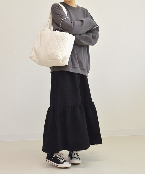 DAY CLOSET（デイ クローゼット）の「レディース 2wayダイヤキルティングトートバッグ（トートバッグ・レディース・ブラック/ホワイト・ONE SIZE）」の5枚目の写真