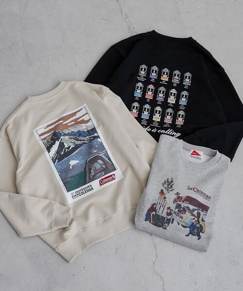 COLEMAN(コールマン)の「Coleman(コールマン)グラフィック裏毛クルーネックスウェット(スウェット・メンズ・ベージュ/ブラック/グレー・M/L/XL)」の4枚目の写真