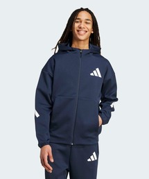 adidas アディダス デニム パーカー フード付きパーカー L ブルー adidas（アディダス）の「デニムパーカー / アディダス