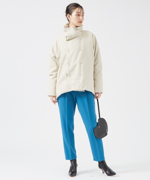 qualite（カリテ）の「ショートーリバーダウン（ダウンジャケット/コート・レディース・ベージュ/ブラック・38/34）」の5枚目の写真