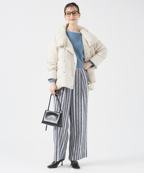 qualite（カリテ）の「ショートーリバーダウン（ダウンジャケット/コート・レディース・ベージュ/ブラック・38/34）」の4枚目の写真