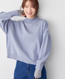 洗えるもちもちレイヤード風ドルマンニット