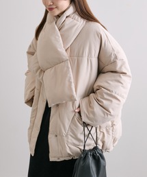 【WEB限定】マフラー付きノーカラーフェイクダウンジャケット