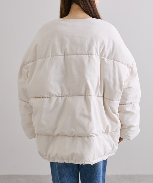 【セール】【WEB限定】マフラー付きノーカラーフェイクダウンジャケット（ダウンジャケット/コート）｜PUAL CE CIN（ピュアルセシン）