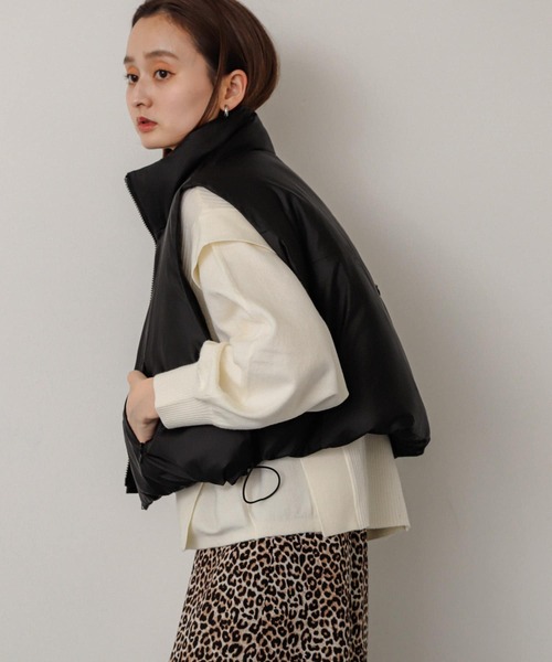 SENSE OF PLACE by URBAN RESEARCH(センスオブプレイスバイアーバンリサーチ)の「クロップドパフベスト(ダウンベスト・レディース・アイボリー/ブラック・ONE)」の10枚目の写真