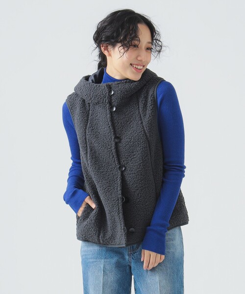 B:MING by BEAMS（ビーミングバイビームス）の「ボア ベスト（S～M）（ベスト・レディース・ホワイト系その他5/チャコールグレー・SMALL/MEDIUM）」の15枚目の写真