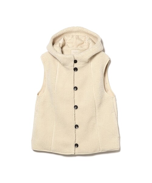B:MING by BEAMS（ビーミングバイビームス）の「ボア ベスト（S～M）（ベスト・レディース・ホワイト系その他5/チャコールグレー・SMALL/MEDIUM）」の4枚目の写真