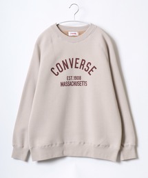 CONVERSE(コンバース)裏シャギー起毛スウェットトレーナープルオーバー レディース/ハイカットスニーカー刺繍/ワンポイントロゴ刺繍/カレッジロゴプリント