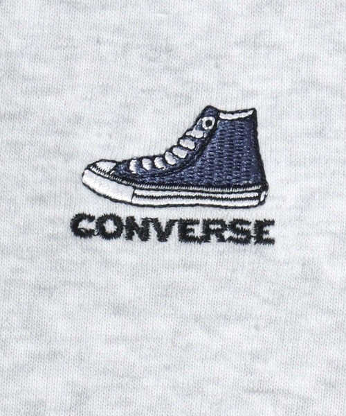 CONVERSE(コンバース)の「CONVERSE(コンバース)裏シャギー起毛スウェットトレーナープルオーバー レディース/ハイカットスニーカー刺繍/ワンポイントロゴ刺繍/カレッジロゴプリント(スウェット・レディース・ラベンダー/ライトベージュ/ホワイト系その他/ネイビー/ブラウン/グリーン/ベージュ/ブラック/サックスブルー/ホワイト系その他2/アッシュグレー/ダークグリーン・L/M)」の22枚目の写真