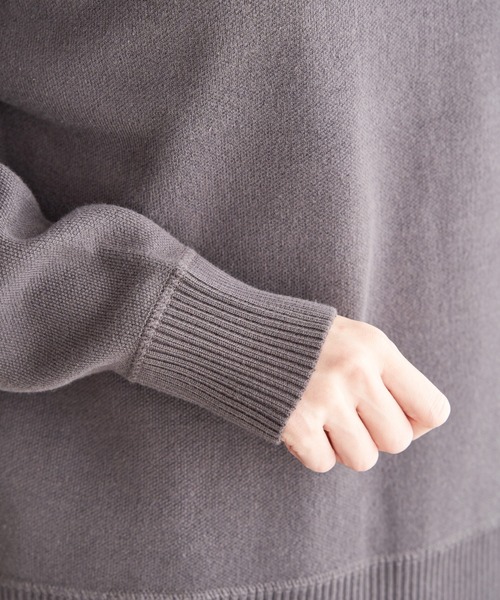 ikka（イッカ）の「ダブルフェイススウェットライクニット（ニット/セーター・レディース・スカイブルー/ライトベージュ/チャコールグレー/イエロー・M/L/S）」の10枚目の写真