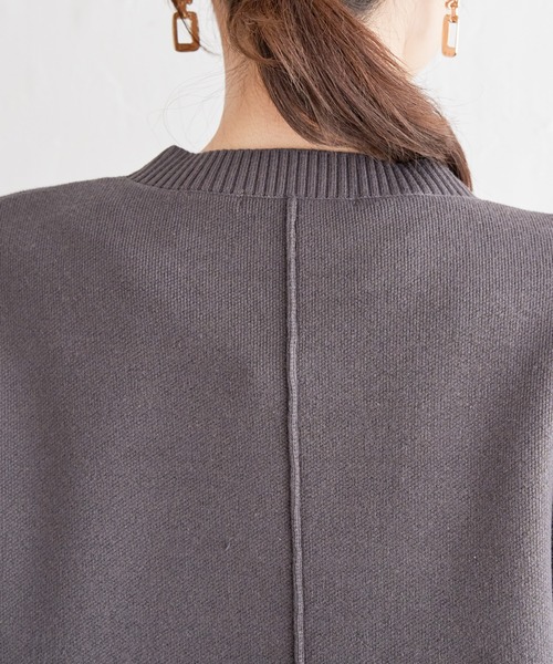 ikka（イッカ）の「ダブルフェイススウェットライクニット（ニット/セーター・レディース・スカイブルー/ライトベージュ/チャコールグレー/イエロー・M/L/S）」の11枚目の写真