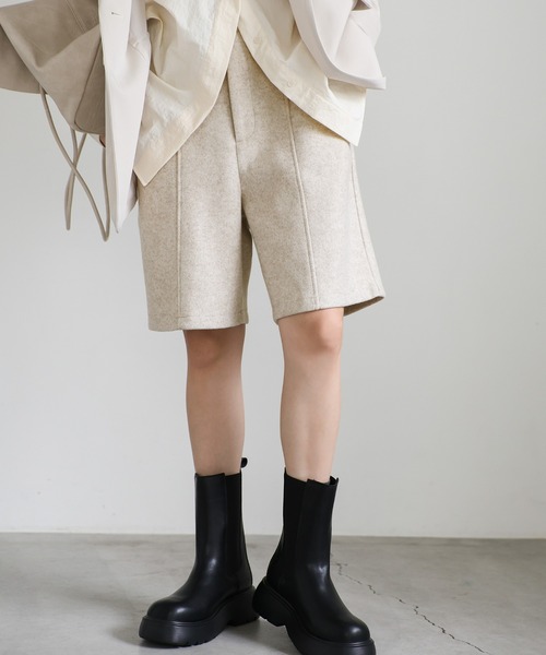 select MOCA(セレクトモカ)の「ウールライクハーフパンツ(その他パンツ・レディース・チャコール/アイボリー/グレー・FREE)」の2枚目の写真